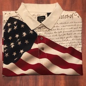 Cotton traders sports Fourth of July themed shirt